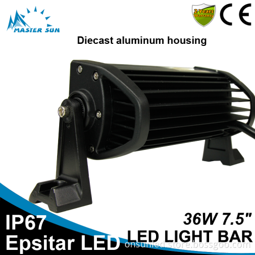 Waterproof 7.5inch 36w led tractor work light car led light bar off road led light bar